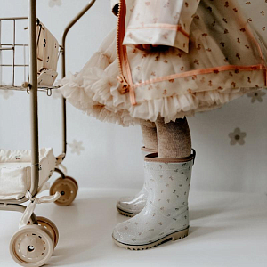 Сапоги резиновые Mrs. Ertha "Flower Buds Glitter", мириада цветов